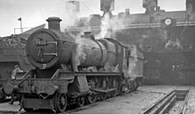 November 1962, GWR 6959 Class 7923 Speke Hall sits outside the British Railways 1953 constructed Southall Shed Southall Locomotive Depot geograph-2499450-by-Ben-Brooksbank.jpg