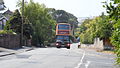 Southern Vectis 1953 (PL51 LDO), a Volvo B7TL/Plaxton President, in Kemming Road, Whitwell, Isle of Wight, on the Island Coaster. From 14 July 2013, the number of journeys on the Island Coaster was increased from one to four per day, and new double-decker buses in a special livery were introduced.