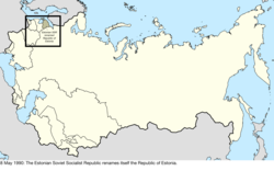 Map of the change to the Soviet Union on 8 May 1990