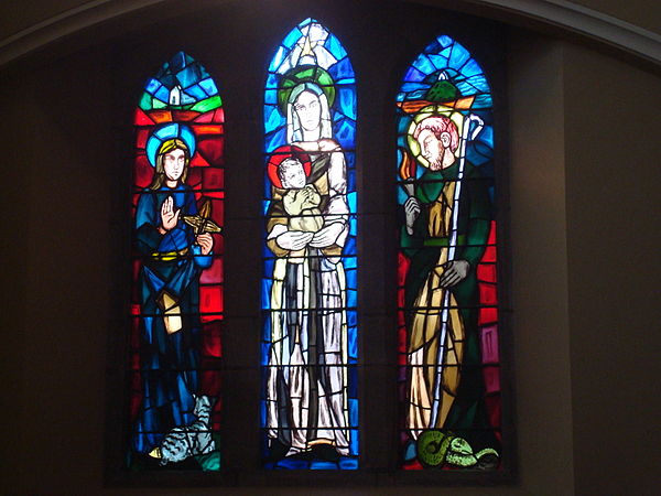 Evie Hone stained glass from 1955 in St. John the Baptist, Blackrock