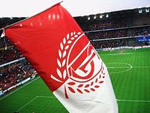 Flag waving at the Stade Maurice Dufrasne