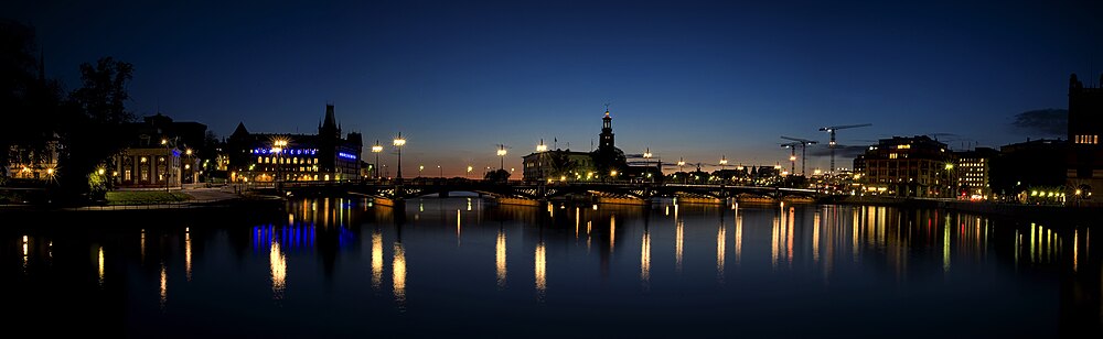 Panoráma Štokholmu večer