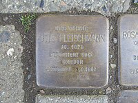 Stumbling stone Otto Fleischmann, 1, Hüttenstrasse 26, Sangerhausen, district of Mansfeld-Südharz.jpg