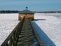 Sauna auf dem zugefrorenen See