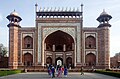 * Nomination: Taj Mahal Gate. This image was uploaded as part of Wiki Loves Monuments 2024. --Rangan Datta Wiki 17:24, 30 September 2024 (UTC) * Review Good quality --Michielverbeek 19:24, 30 September 2024 (UTC) CA should be removed and the sharpness improved --Ermell 19:33, 30 September 2024 (UTC)