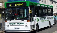 Target Travel high-floor Plaxton Pointer 1 bodied Dennis Dart in Plymouth in July 2010 (before improvements)