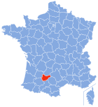 Posizion del dipartiment Tarn-et-Garonne in de la Francia