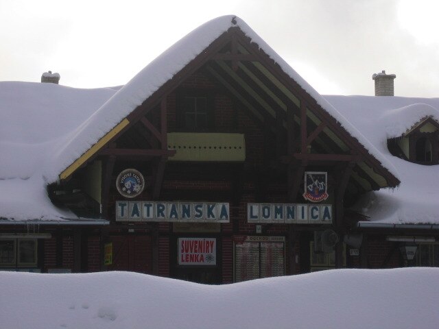 Railway station in Tatranská Lomnica ski resort, Slovakia