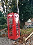 Telephone box in Pen-y-dre adjacent to branch library