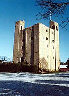 A torre de menagem, Castelo de Hedingham no inverno.jpg