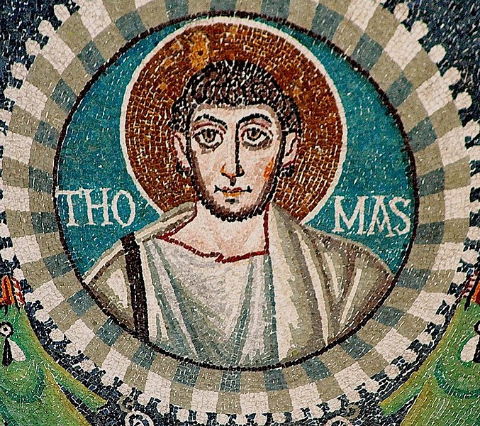 File:Thomas the Apostle. Detail of the mosaic in the Basilica of San Vitale. Ravena, Italy.jpg