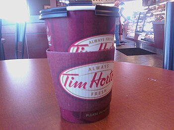 English: A photo of a Tim Horton's cup of coff...