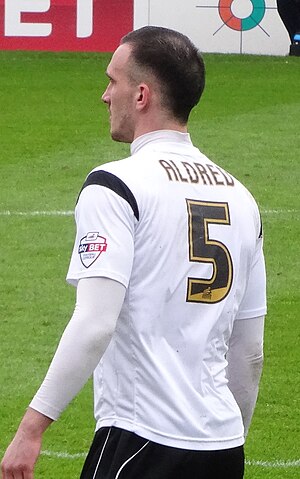 Aldred playing for Accrington Stanley in 2014 Tom Aldred 12-04-2014 2.jpg