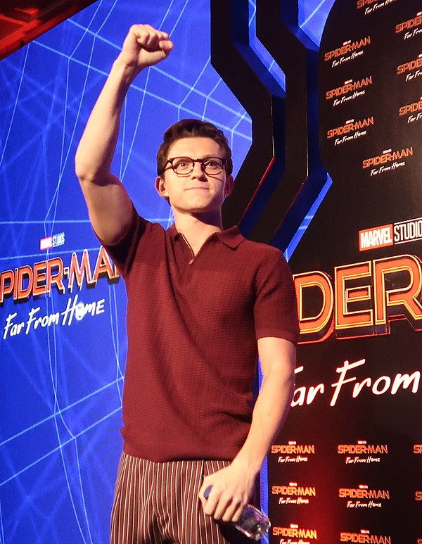 Holland at an event for Spider-Man: Far From Home in 2019