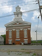 Town Clock Church in New Albany was used in the Underground Railroad. Town Clock Church.jpg