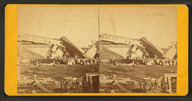 File:Train wreck, Bangor, Maine, 1871, from Robert N. Dennis collection of stereoscopic views.jpg