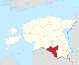 Valgamaa na mapě Estonska