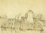 Van gogh Tiled Roof with Chimneys and Church Tower f1480a jh1403.jpg