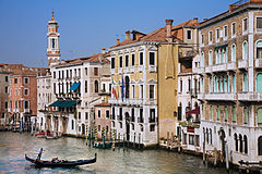 Gondolas in the Grand Canal. Venice, Italy 2009