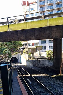 photo of cable car tunnel and motorway