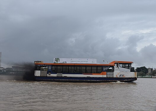 View from a boat on the Abobo Doume lagoon in Abidjan on the Ivory Coast