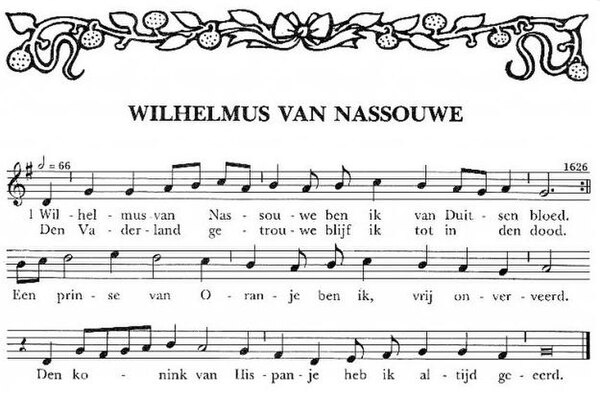 First stanza of the "Wilhelmus"