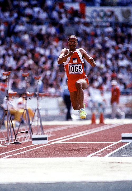 Former world record holder Willie Banks during the 1988 Summer Olympics in Seoul, South Korea