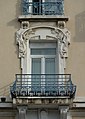 Fenêtre de l'hôtel Terminus, style Art Nouveau, Grenoble.