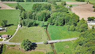 Wittichenau Kotten river mouth Klosterwasser in Schwarze Elster Aerial.jpg