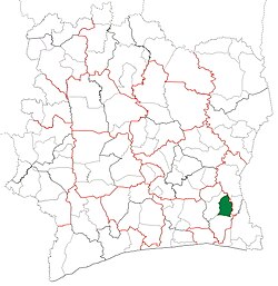 Location in Ivory Coast. Yakassé-Attobrou Department has retained the same boundaries since its creation in 2008.