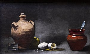 Nature morte aux œufs ( Still life with eggs) by Augustin Théodule Ribot