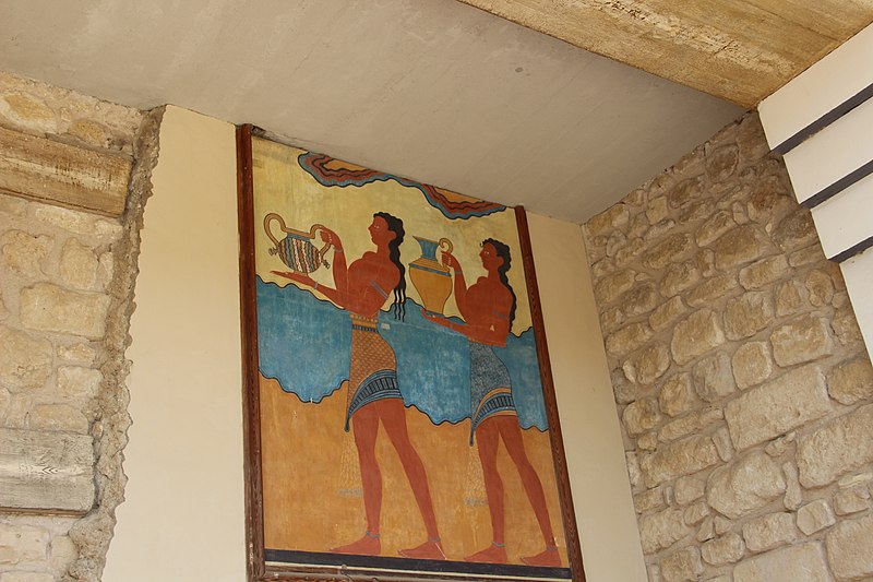 File:Роспись Шествие на стене Южных Пропилеев. Минойский дворец. Knossos. Crete. Greece. Июль 2013 - panoramio.jpg