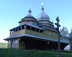 Dormition cherkovi (yog'och), Tuxolka. Skvol tumani, Lvov viloyati. (1858)