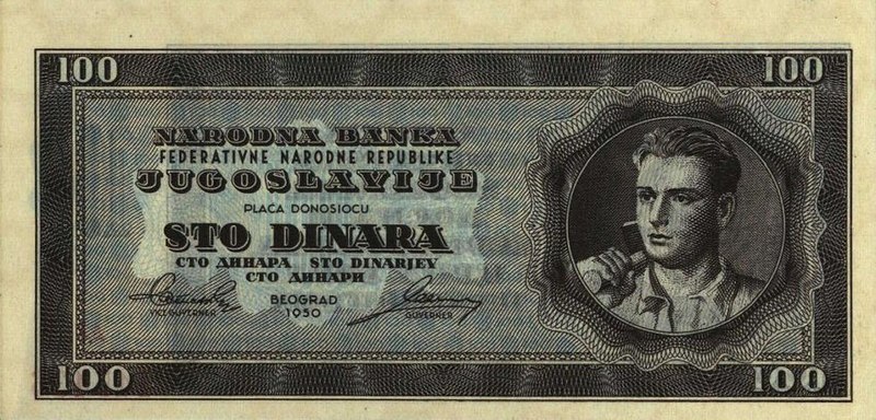 File:100 dinara 1950 Yugoslav banknote obverse.jpg