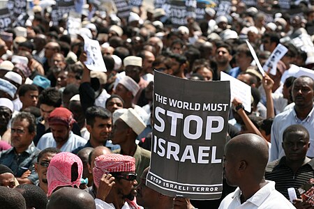 Tanzanians protesting the Gaza War, by Muhammad Mahdi Karim