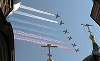 Russian flag presented by Su-25s