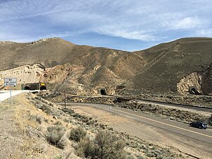 2015-04-19 14 50 38 The four western portals of the Carlin Tunnel in Elko County, Nevada.jpg