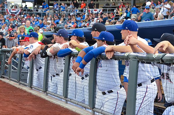 2015 PCL All-Stars in the dugout