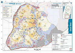 2018 United Nations map of the area, showing the Israeli occupation arrangements in the governorate