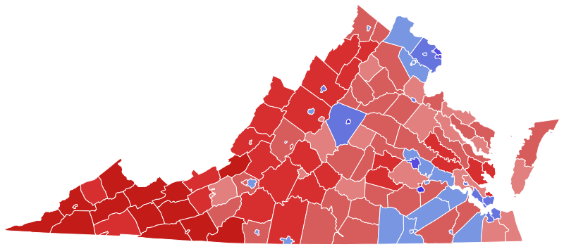 File:2021 Virginia Attorney General election results map by county.svg