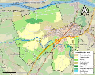 Kolorowa mapa przedstawiająca użytkowanie gruntów.