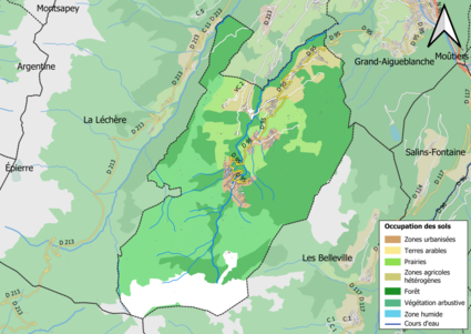 Mappa a colori che mostra l'uso del suolo.