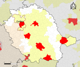 Localisation de l'aire d'attraction de Gaillac dans le département du Tarn.