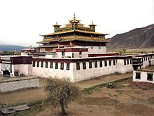 Samye was the first gompa (Buddhist monastery) built in Tibet (775-779). A grand view of Samye.jpg