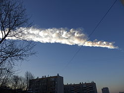 A trace of the meteorite in Chelyabinsk.JPG