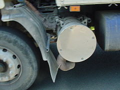 Large truck's diesel exhaust pipe