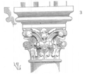 Capitel gótico de cogullos, ilust. por Viollet-le-Duc.