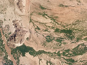 Satellitenbilder der Taka-Berge bei Kassala am Fluss Mareb