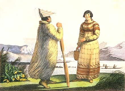 An Aleutian man with a Creole woman in the Aleutian Islands