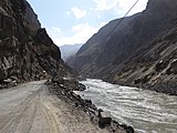 Pamir highway along the Afghan border